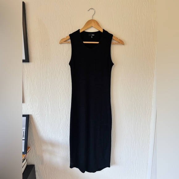 Wilfred Aritzia Black Knit Woven Crochet Sleeveless Contour Bodycon Midi Dress - Picture 4 of 11